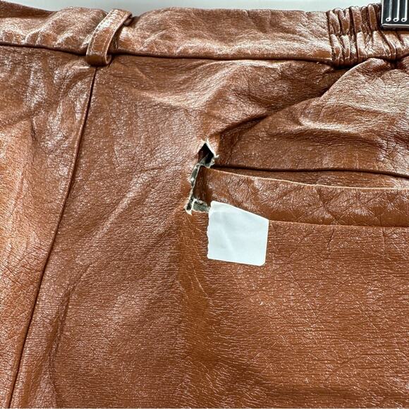 RTR Slate & Willow Brown Faux Leather High‎ Rise Wide Leg Pants Sz XL - Picture 10 of 14